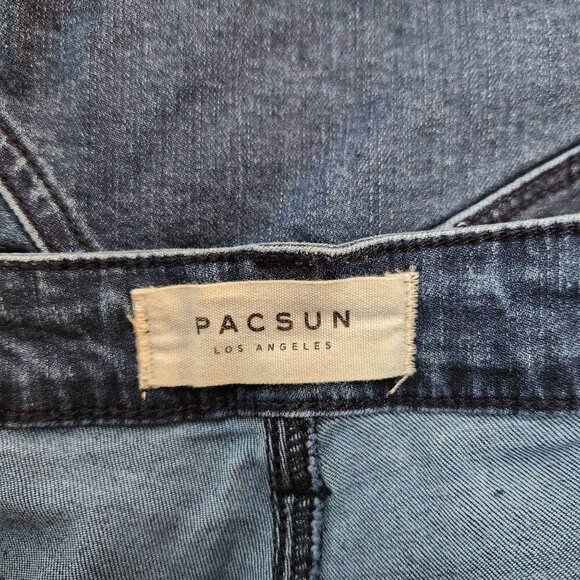 Pacsun High Rise Super Stretch Shortie Jean Shorts Medium Wash Denim 27 - Picture 4 of 6